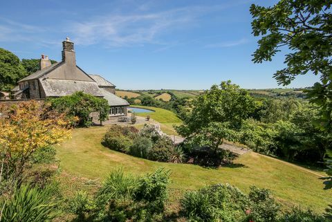 Penson Farm, Diptford, Totnes, Devon - kert és kilátás