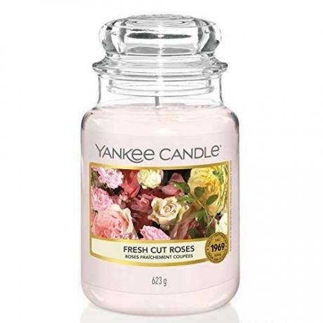 Yankee Candle illatos gyertya | Frissen vágott rózsák nagy tégelyes gyertya | Égési idő: Akár 150 óra