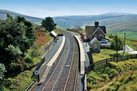 Dent Station - vasút - platform - Cumbria