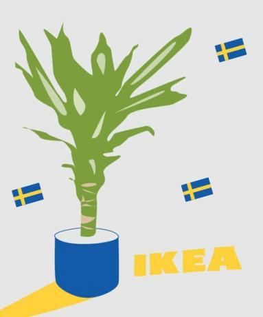 ikea növénycserép és svéd zászlók