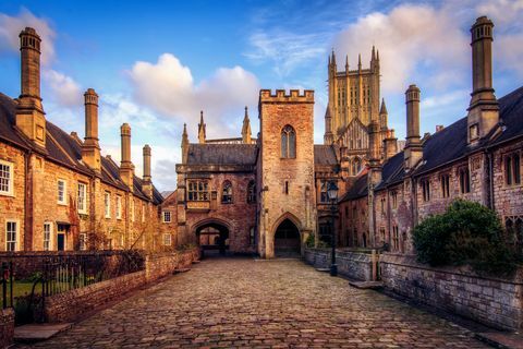 Vicars Close, Wells-székesegyház, Somerset, Anglia