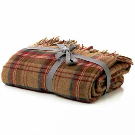 Checked Tweed Red Throw