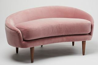 Luna Dusty Pink Velvet Loveseat kanapé