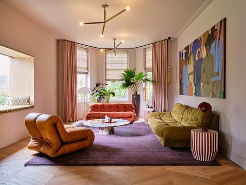 század közepén ihletett színes nappali
