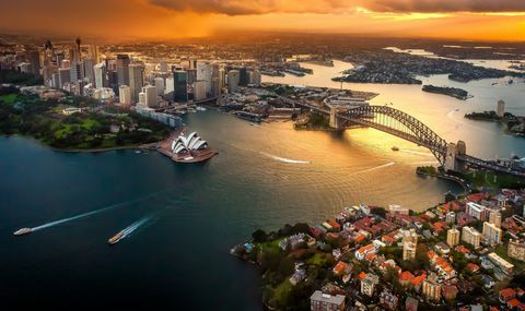 Városkép alkonyatkor, Sydney, Ausztrália