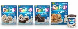 A Funfetti és az Oreo összeállt, hogy elkészítsék a süteménykeverékek, a cukormáz és a palacsintakeverék sütési vonalát.