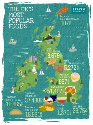 Maradjon Cornwallban - az Egyesült Királyság legnépszerűbb élelmiszerek térképe