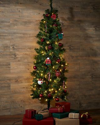 6 láb előre megvilágított vékony fenyő karácsonyfa