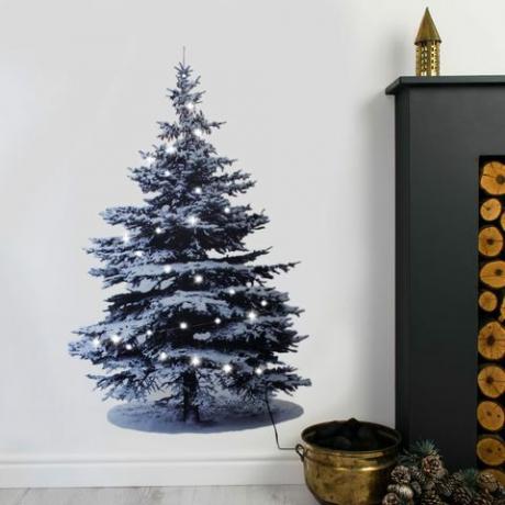 Karácsonyfa fali matrica fényekkel