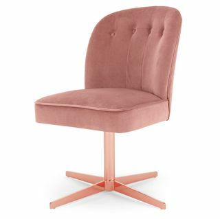Margot irodai szék, elpirult rózsaszín bársony és réz