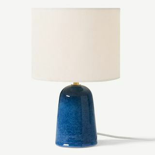 Nooby asztali lámpa, kék reaktív mázas kerámia
