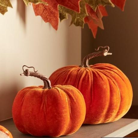 2 darab bársonyos sütőtök őszi halloween dekoráció készlete 